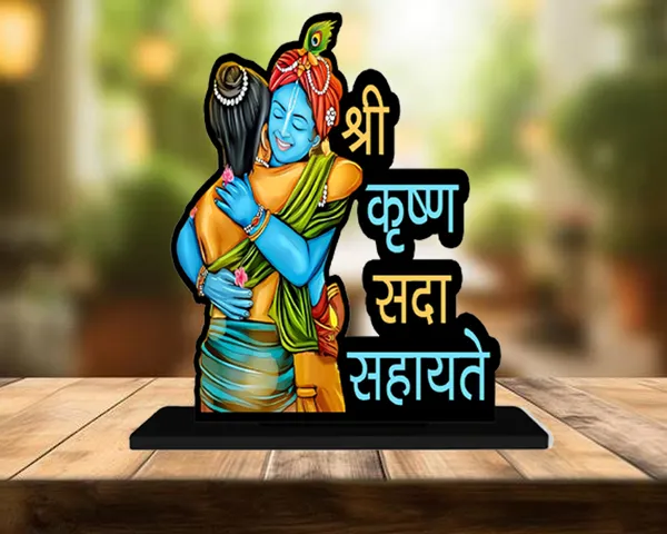 Multicolor_Acrylic_Radha_Krishna_Shri_Krishna_Sada_Sahayate_Standee