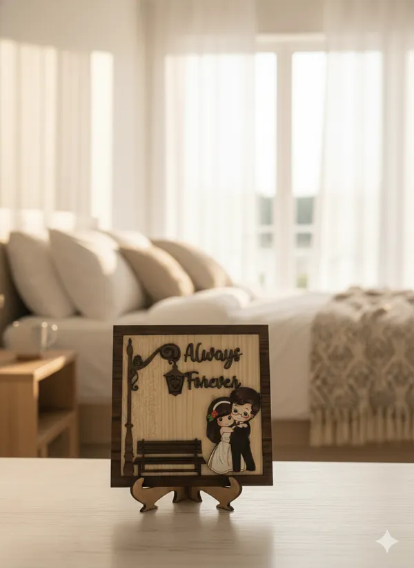 Cream_Wood_Romantic_Couple_Illustration_Always_Forever_Plaque