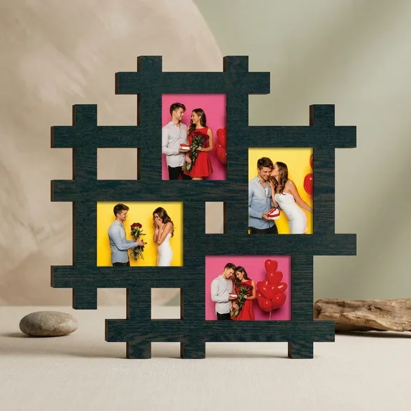 Multicolor_Wood_Geometric_Lattice_Interlocking_4-Slot_Photo_Frame