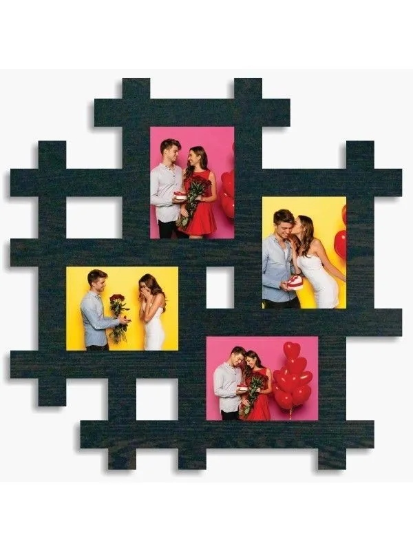 Multicolor_Wood_Geometric_Lattice_Interlocking_4-Slot_Photo_Frame