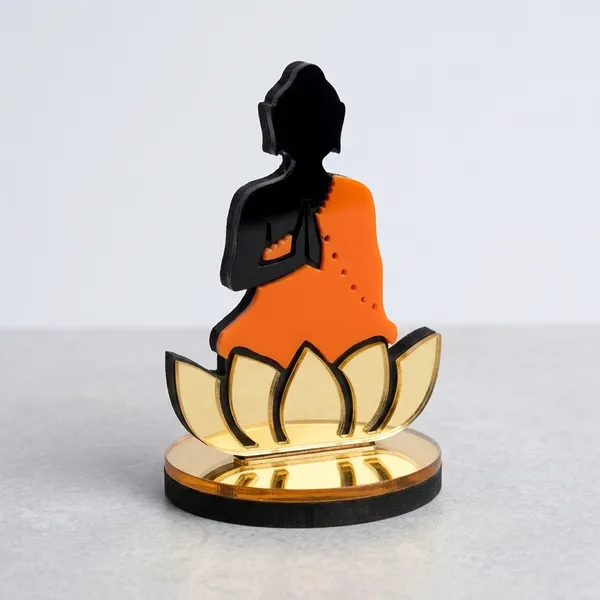 Orange_Acrylic_Spiritual_Buddha_On_Lotus_Decorative_Showpiece_Car_Dashboard_Holder