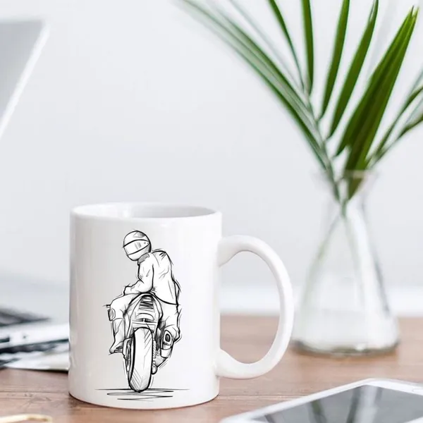 White_Ceramic_Biker_Design_Mug