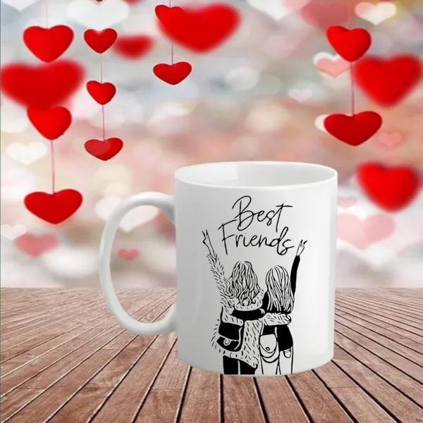 White_Ceramic_Best_Friends_Design_Mug