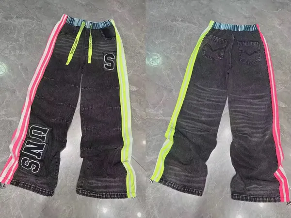 Dark_Grey_Denim_Side_Stripe_Track_Pants_For_Kids