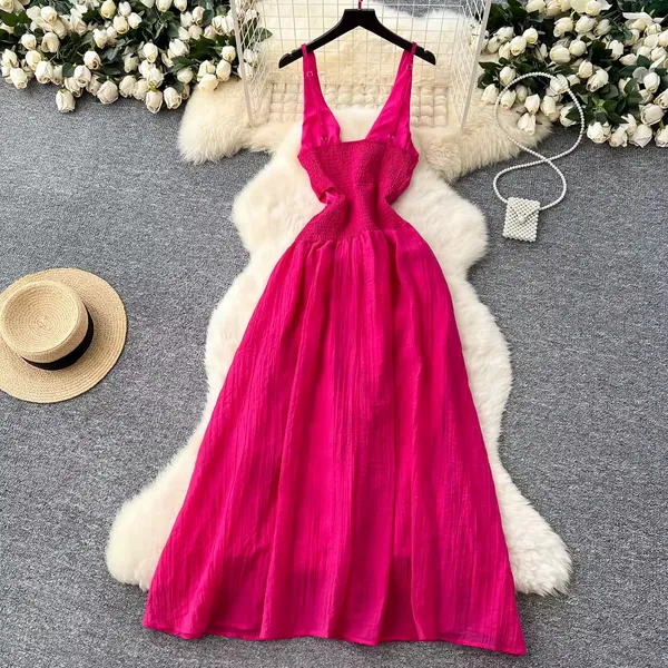 Pink_Tissue_Cotton_Cut-Out_Waist_Sleeveless_Midi_Dress_For_Women