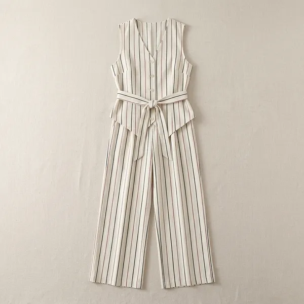 Off_White_Cotton_Linen_Striped_Sleeveless_Co_Ord_Set_For_Women
