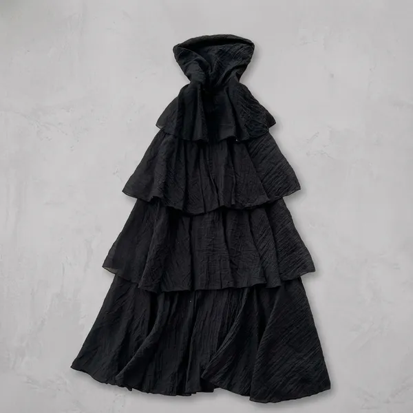 Black_Tissue_Cotton_Tiered_Halter_Neck_Maxi_Dress_For_Women