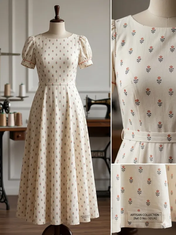 Unstitched_Cream_Kora_Cotton_Floral_Print_Puff_Sleeve_Dress_Material_For_Women