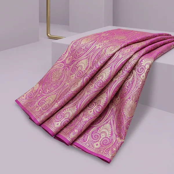 Pink_And_Gold_Brocade_Paisley_Unstitched_Dress_Material_For_Women