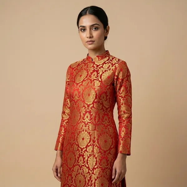 Red_And_Gold_Brocade_Floral_Zari_Embroidered_Unstitched_Dress_Material_For_Women