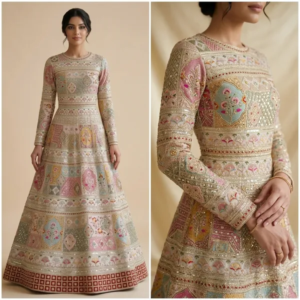 Beige_Georgette_Unstitched_Dress_Material_For_Women