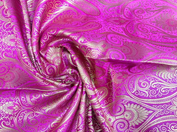 Pink_And_Gold_Brocade_Paisley_Unstitched_Dress_Material_For_Women