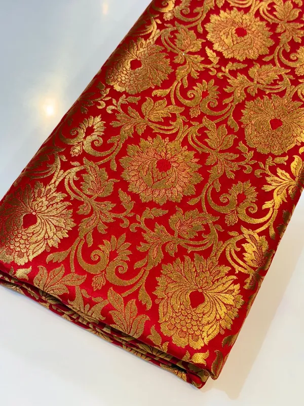 Red_And_Gold_Brocade_Floral_Zari_Embroidered_Unstitched_Dress_Material_For_Women