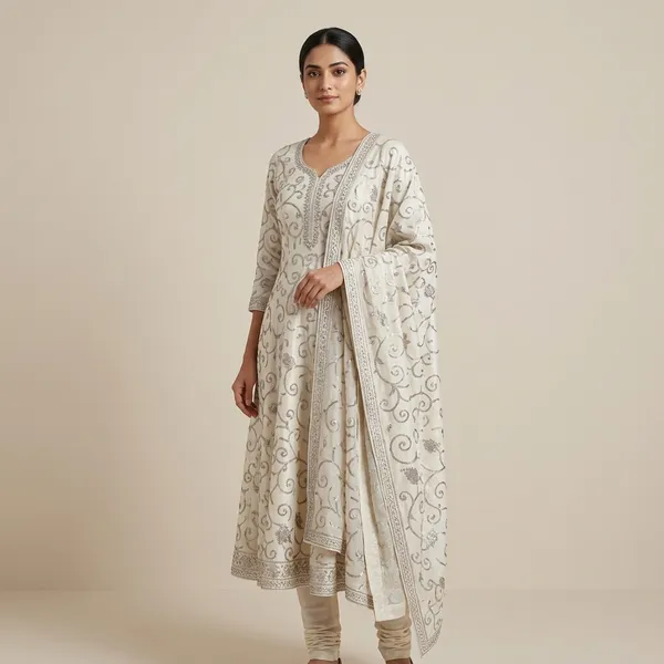 White_And_Silver_Organza_Glitter_Swirl_Embroidered_Unstitched_Dress_Material_For_Women
