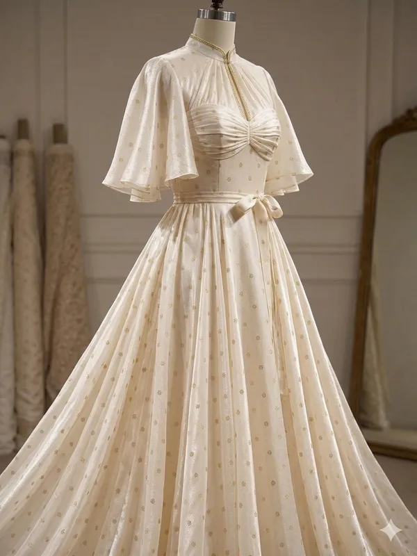 Off_White_Silk_Embroidered_Draped_Unstitched_Dress_Material_For_Women