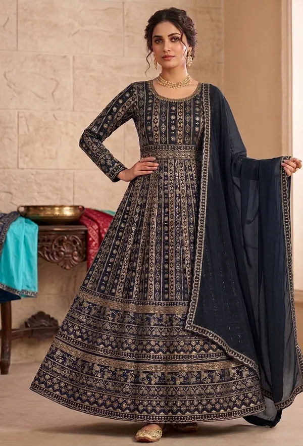 Unstitched_Black_Georgette_Embroidered_Dress_Material_For_Women