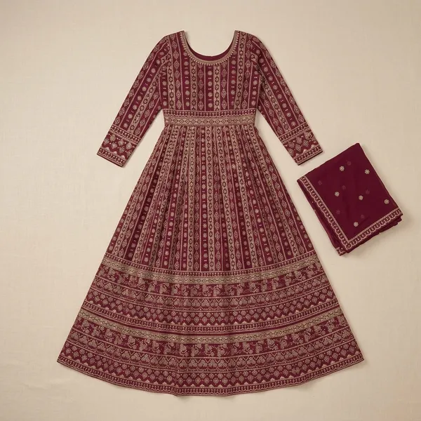 Maroon_Georgette_Embroidered_Unstitched_Dress_Material_For_Women