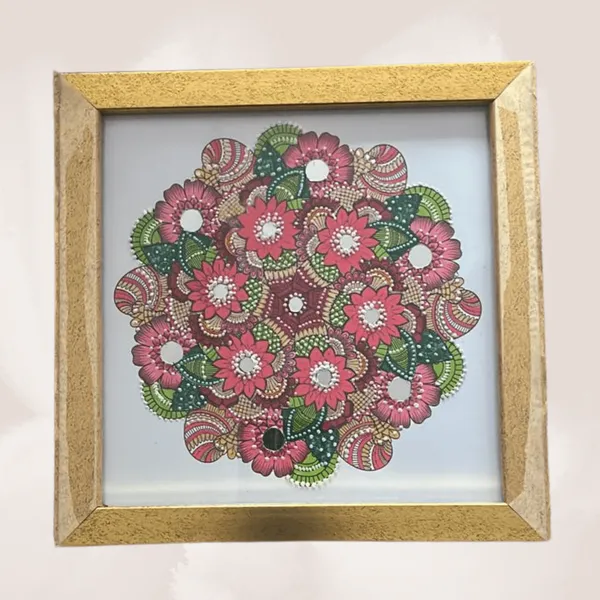 Exquisite_Hand_Painted_Mandala_Artwork_In_Premium_Frame_8_X_8_Inch_Viraasat_The_Legacy