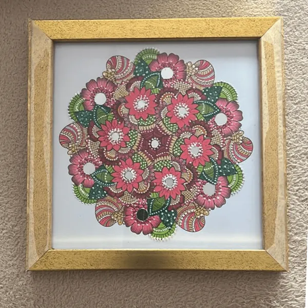 Exquisite_Hand_Painted_Mandala_Artwork_In_Premium_Frame_8_X_8_Inch_Viraasat_The_Legacy