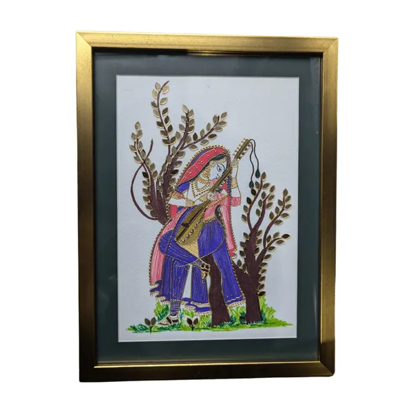 Harmonious_Fusion_Handmade_Minakari_Art_Painting_Of_An_Indian_Woman_Playing_Veena