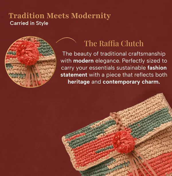 Raffia_Red_Green_Woven_Clutch_Viraasat_The_Legacy