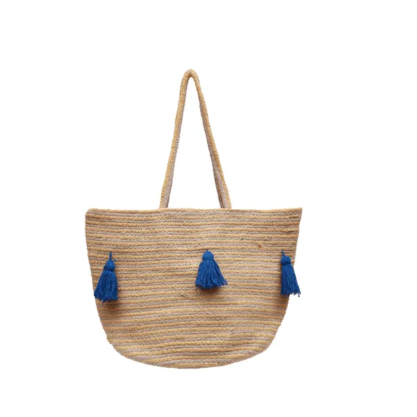 Coastal_Charm_Handmade_Tote_With_Blue_Pom_Pom_Accents
