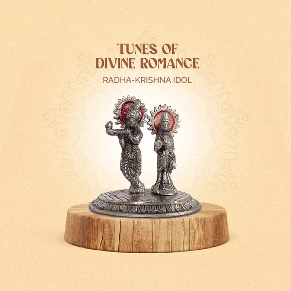 Radha_Krishna_Idol_In_Silver_Color_With_Red_Meena_Work_Metal_4_5_Inch