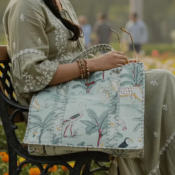 Jaipuri_Theme_Quilted_Bags_Green