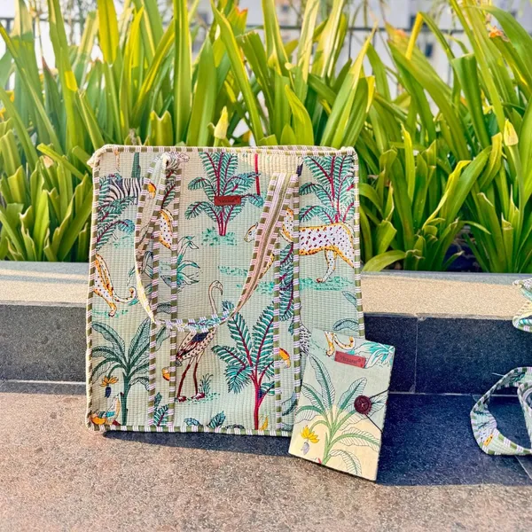 Jaipuri_Theme_Quilted_Bag_A5_Diary_Combo_Green