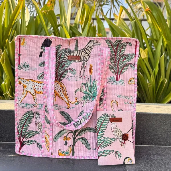 Jaipuri_Theme_Quilted_Bag_A5_Diary_Combo_Pink