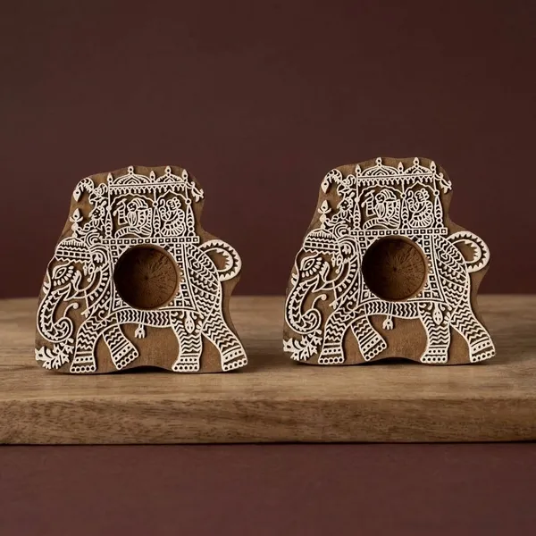 Tea_Light_Candle_Holder_Elephant_Shape_Set_Of_2