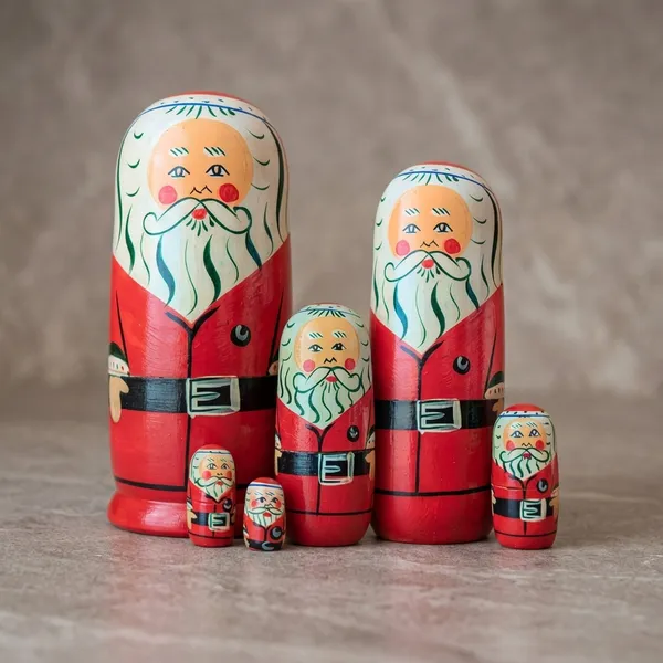 5_Piece_Santa_Claus_Russian_Nesting_Dolls_Set
