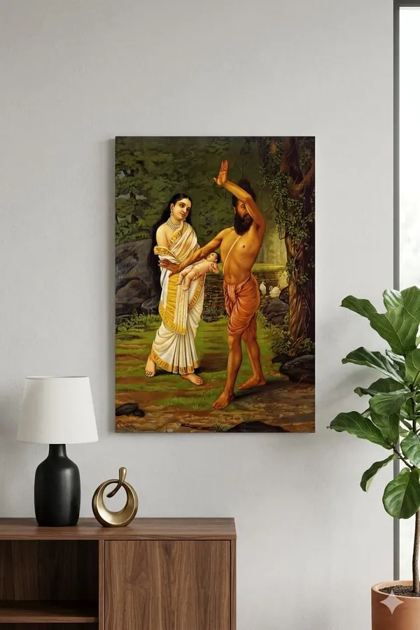 Birth_of_Shakuntala_–_Menaka_and_Vishwamitra_|_Raja_Ravi_Varma_Giclée_Canvas_Print_|_Ready_to_Hang_Wall_Art