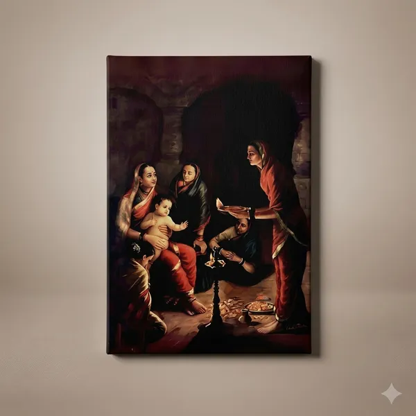 Sri_Krishna_Janam_(Krishna_Drista)_by_Raja_Ravi_Varma_Famous_Canvas_Painting_|_Premium_Vintage_Giclee_Art,_Gallery_Wrapped_Pooja_Room_Decor