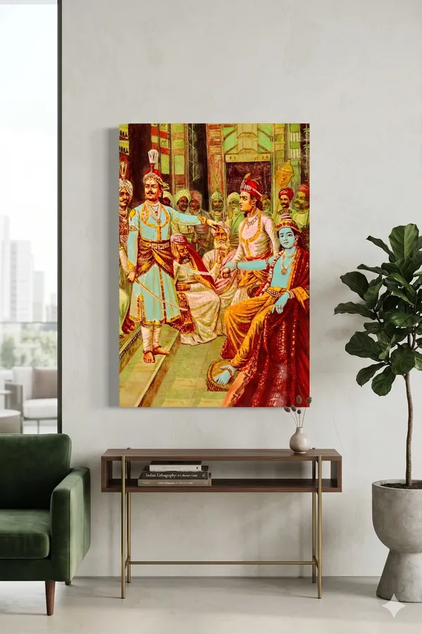 Raja_Ravi_Varma_Sri_Krishna_As_Envoy_Canvas_Wall_Art_|_Premium_Giclee_Mahabharata_Painting_Print_|_Luxury_Heritage_Home_Decor_(Ready_to_Hang)