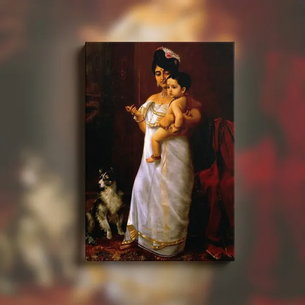 Raja_Ravi_Varma_There_Comes_Papa_Canvas_Wall_Art_|_Premium_Giclee_Mother_&_Child_Print_|_Heritage_Indian_Home_Decor_(Ready_to_Hang)