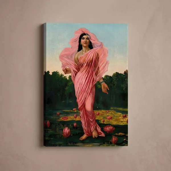 Padmini_by_Raja_Ravi_Varma_Famous_Canvas_Painting_|_Premium_Giclee_Goddess_Lakshmi_Print_|_Heritage_Indian_Home_Decor_(Ready_to_Hang)