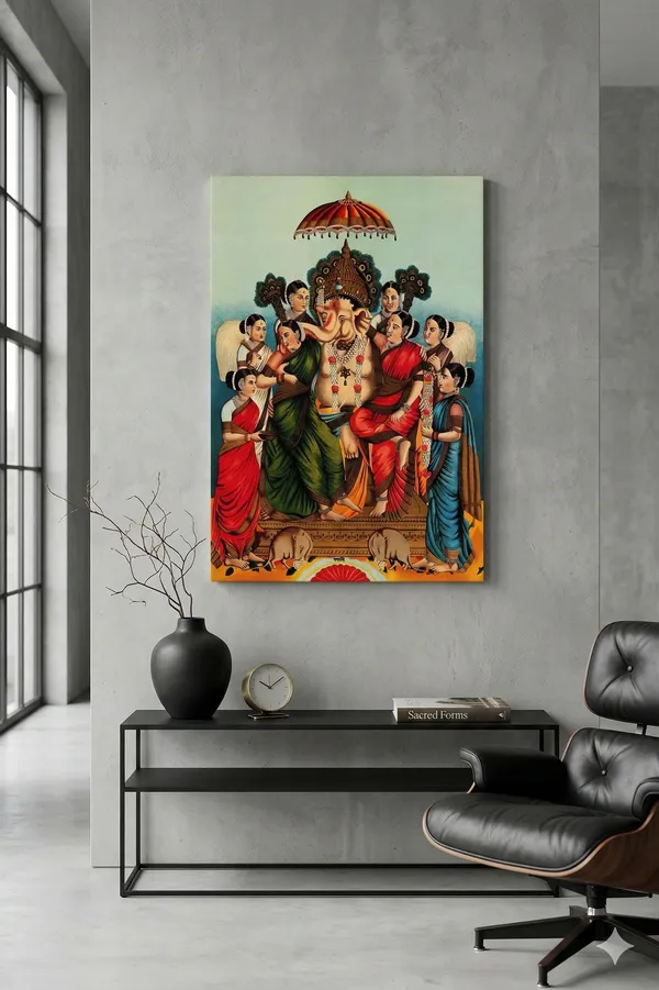 Lord_Ganesha_&_Ashta_Siddhi_Canvas_Wall_Art_|_Raja_Ravi_Varma_|_Premium_Giclee_Hindu_Deity_Print_|_Spiritual_Pooja_Decor_(Ready_to_Hang)