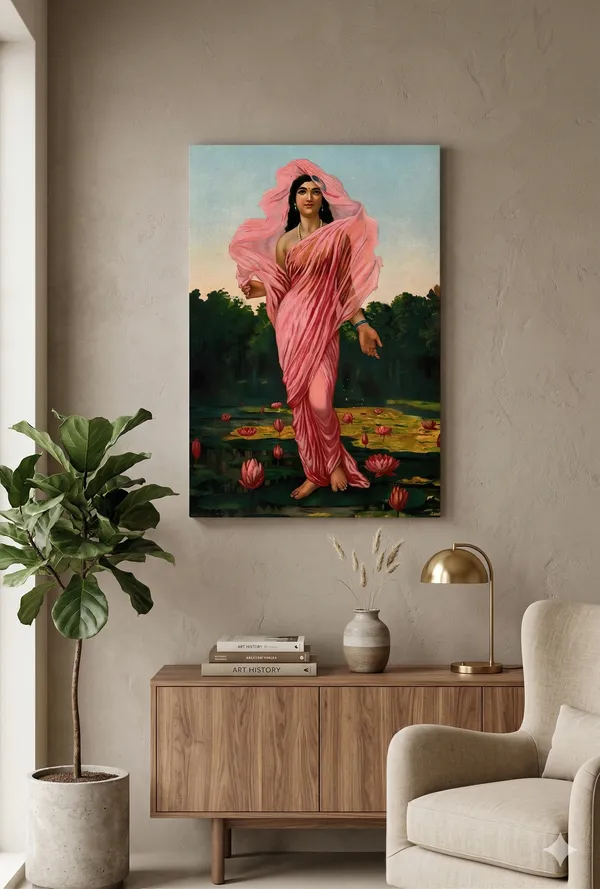 Padmini_by_Raja_Ravi_Varma_Famous_Canvas_Painting_|_Premium_Giclee_Goddess_Lakshmi_Print_|_Heritage_Indian_Home_Decor_(Ready_to_Hang)