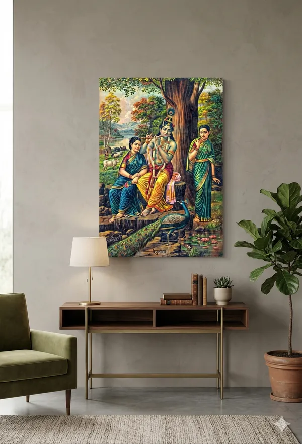 Radha_Krishna_from_Vrindavan_by_Raja_Ravi_Varma_Famous_Canvas_Painting_|_Premium_Giclee_Spiritual_Print_|_Heritage_Indian_Home_Decor_(Ready_to_Hang)