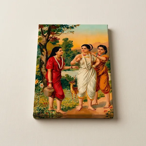 Raja_Ravi_Varma_Shakuntala_Patralekhan_Canvas_Wall_Art_|_Premium_Giclee_Indian