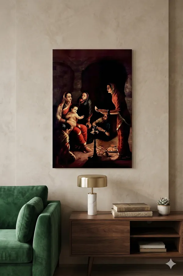 Sri_Krishna_Janam_(Krishna_Drista)_by_Raja_Ravi_Varma_Famous_Canvas_Painting_|_Premium_Vintage_Giclee_Art,_Gallery_Wrapped_Pooja_Room_Decor