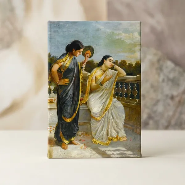 Elegant_Indian_Women_Vintage_Art_Giclée_Canvas_Print_|_Raja_Ravi_Varma_Wall_Painting_|_Ready_to_Hang_Canvas_Art