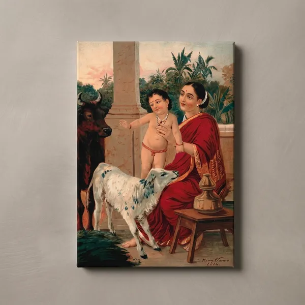 Raja_Ravi_Varma_Yashoda_Krishna_Canvas_Wall_Art_|_Premium_Giclee_Divine_Mother_&_Child_Print_|_Hindu_Spiritual_Decor_(Ready_to_Hang)