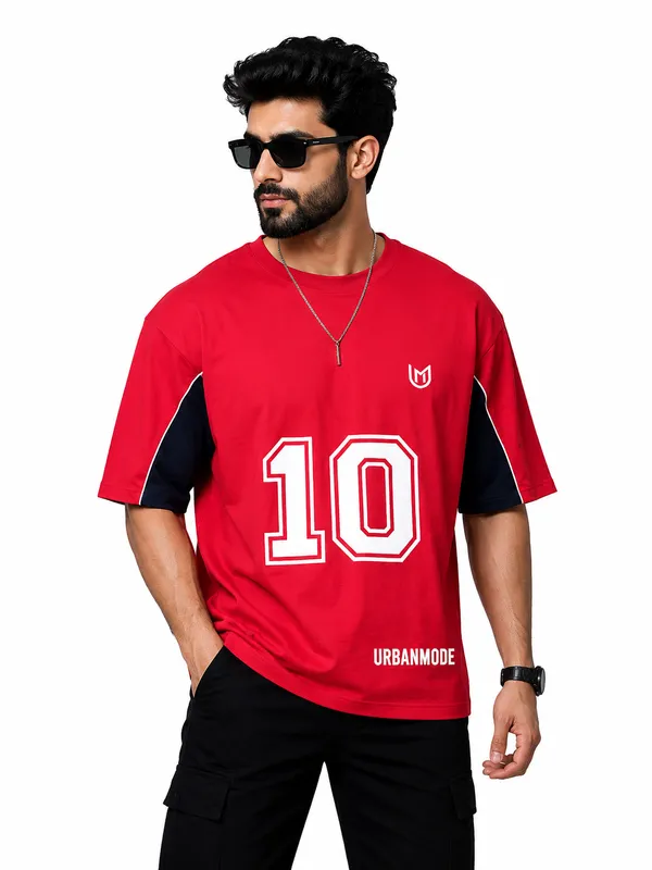 Red_Cotton_Oversized_T-Shirt_For_Men