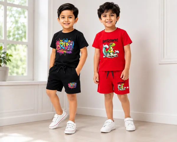 Black_And_Red_Cotton_T-Shirt_And_Shorts_Set_For_Boys_Pack_Of_2