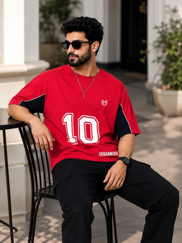 Red_Cotton_Oversized_T-Shirt_For_Men
