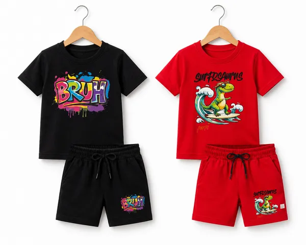 Black_And_Red_Cotton_T-Shirt_And_Shorts_Set_For_Boys_Pack_Of_2