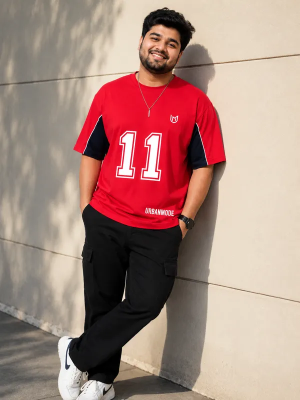 Red_Cotton_Oversized_T-Shirt_For_Men