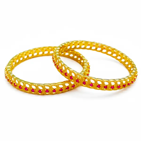 Gold_And_Red_Brass_Premium_And_Elegant_Bangle_For_Women